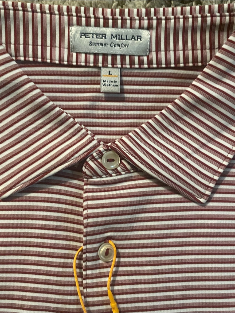 Peter Millar Alabama Crimson Tide Polo Men’s Large NWT Striped Golf Shirt - Picture 5 of 7